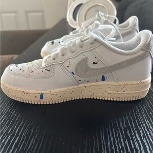Nike White Sneakers with Colorful Speckles